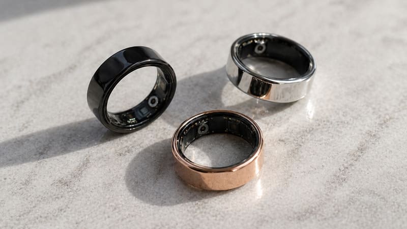黒・シルバー・ローズゴールドのスマートリング3種